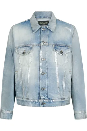 Roberto Cavalli Denimjakke med slitageeffekt