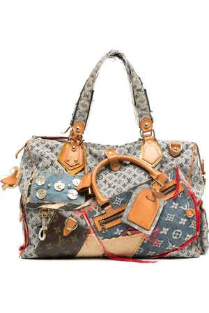 LOUIS VUITTON Cabby-taske i denim med patchwork