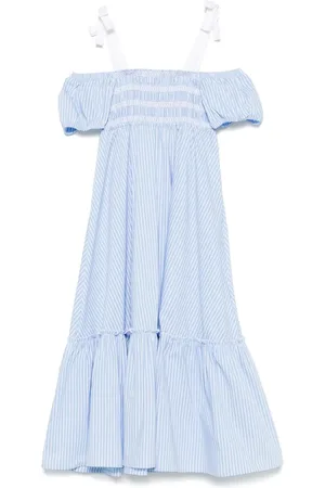 PHILOSOPHY DI LORENZO SERAFINI Stribet poplin-kjole