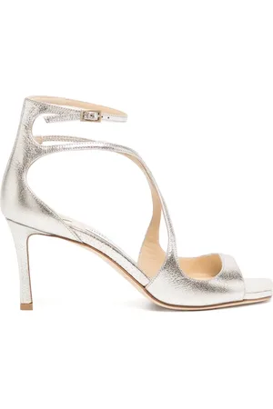Jimmy Choo 75 mm Azia metalliske sandaler