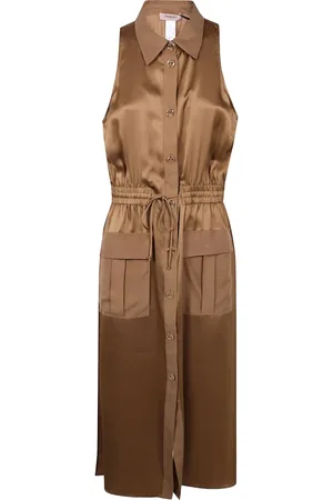Twin-Set Skjortekjole i satin med knapper
