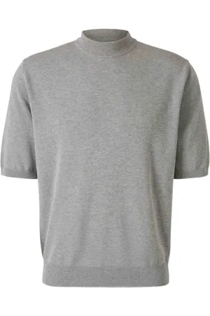 ZANONE T-shirt med høj hals og korte ærmer