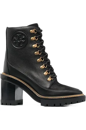 Tory Burch 100mm støvler i læder og snøre