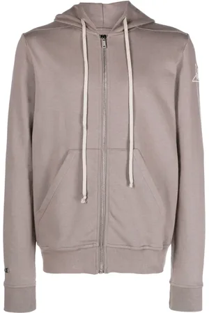 Rick Owens Hættetrøje med broderet logo og lynlås