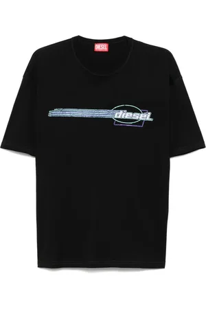 Diesel T-shirt i flocktekstur med logo