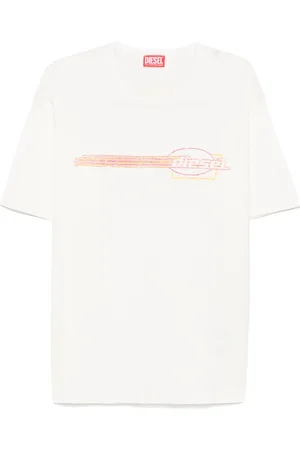 Diesel T-shirt i flocktekstur med logo