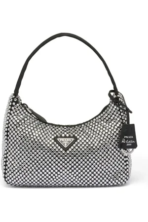 Prada Lille krystaludsmykket Hobo skuldertaske