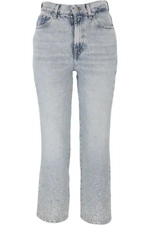7 for all Mankind Jeans med perledekoreret kant