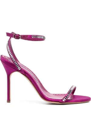 Manolo Blahnik Crinastra 105mm sandaler i satin med remme