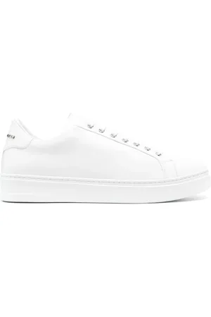 Philipp Plein Low-top sneakers med dødningehoved og plisseringer