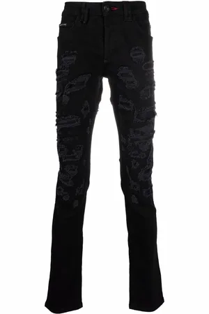 Philipp Plein Destroyed-jeans med lige pasform