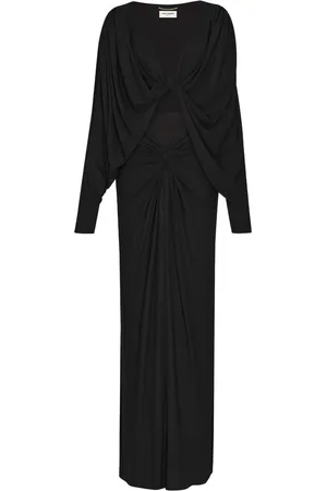 Saint Laurent Kjole med V-hals og svaj og udskæringsdetalje