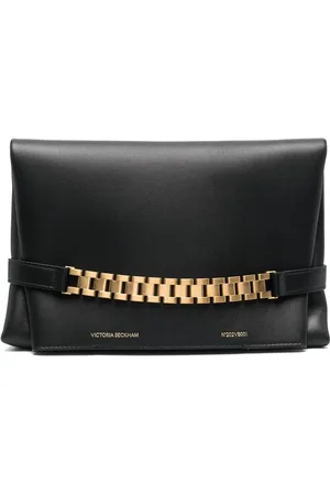 Victoria Beckham Clutch i læder med logotryk