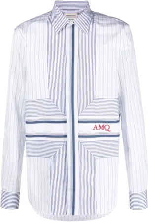 Alexander McQueen Nålestribet skjorte med logotryk