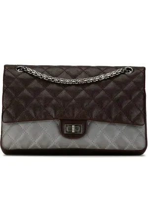 CHANEL Reissue 2.55 Double Flap 226 skuldertaske i kaviarlæder og iriserende kaveskind fra 2010-2011