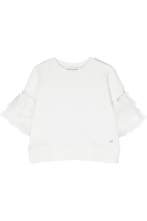 MONNALISA T-shirt med tyl-ærmer