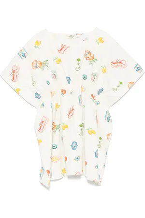 Le pandorine Kaftan-kjole med mediterranean-tryk