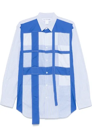 Comme des Garçons Stribet skjorte med patchwork