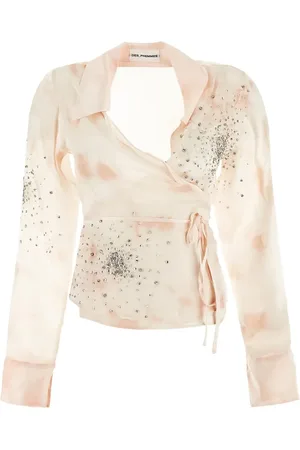 Des Phemmes Bluse med krystaludsmykning