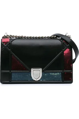 Dior 2015 Medium Lambskin Sequin Diorama Flap crossbody bag