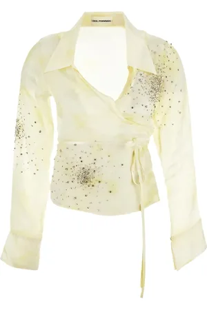 Des Phemmes Bluse med krystaludsmykning