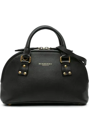 Burberry Lille grynet Bloomsbury satchel-taske i kalveskind med tophåndtag fra 2000-2017