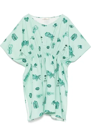Le pandorine Kaftan-kjole med sommertryk