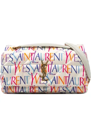 Saint Laurent Mellemstor Carre Rive Gauche Patchwork Jamie skuldertaske i silke fra 2022
