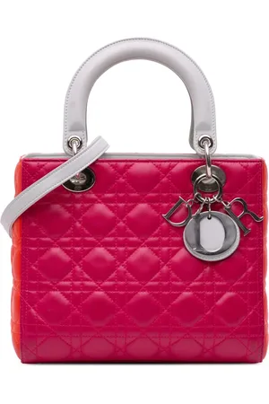 Dior Medium Tricolor Cannage Lady Dior satchel-taske i lammeskind fra 2015
