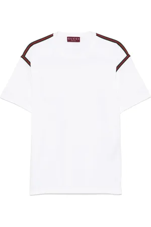 Gucci T-shirt i bomuld med Web-detalje