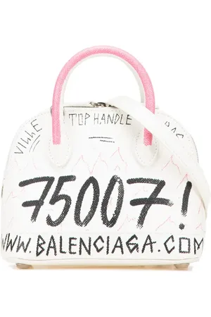 Balenciaga Graffiti Ville satchel-taske i grynet kalveskind med tophåndtag fra 2010-2024