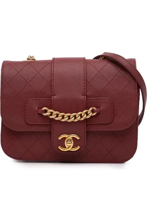 CHANEL Mellemstor quiltet Flap crossbody-taske i fåreskind med kæde fra 2018