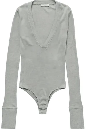 1989 STUDIO V-ringad våffelstickad body