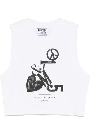 Moschino Cropped top med logotryk