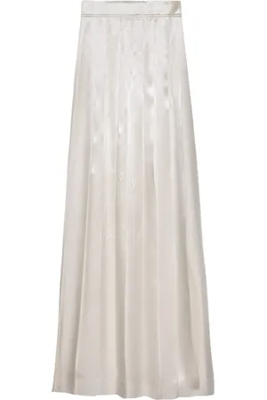 Prada Lang plisseret nederdel i satin