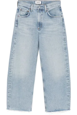AGOLDE Lavtaljede jeans med frynser