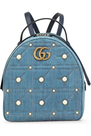 Gucci Lille GG Marmont rygsæk i denim med perle fra 2016-2024
