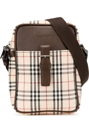 Burberry Crossbody-taske med House Check kanvas fra 2000-2017