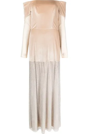 Bazza Alzouman Kjole med rhinstenudsmykning og off-shoulder-snit