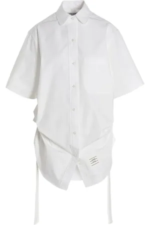 Thom Browne Kort Heavy Poplin skjortekjole med samledetalje