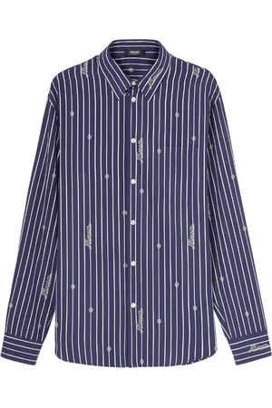 VERSACE Stribet skjorte med broderet logo
