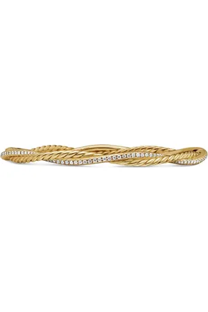 David Yurman Petit Infinity armbånd i 18 karat gulguld med diamanter (4,4 mm)