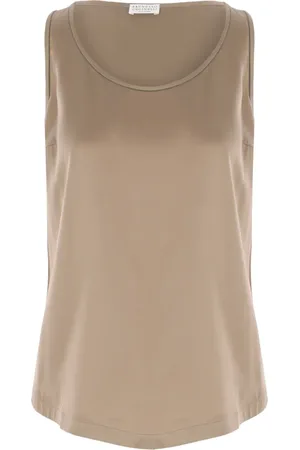 Brunello Cucinelli Tanktop i silkesatin