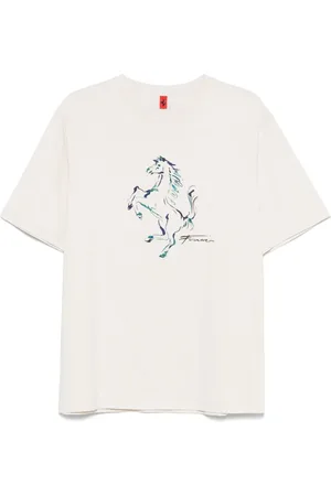 FERRARI T-shirt med grafisk Prancing Horse-tryk