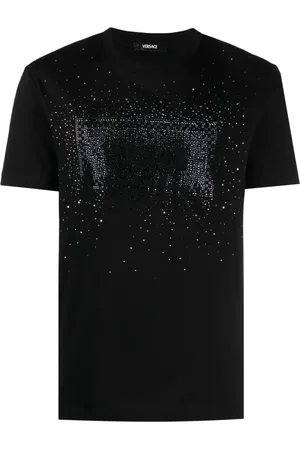 VERSACE T-shirt med rhinstensudmykket logo