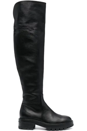 Aquazzura Knæhøje Whitney læderstøvler