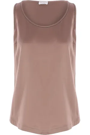 Brunello Cucinelli Tanktop i silkesatin