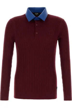 Fendi Ribstrikket polo i uld