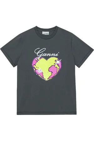 Ganni T-shirt med grafisk tryk