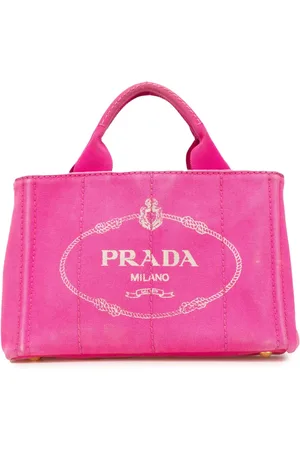 Prada Lille Canapa satchel-taske med logo fra 2013-2024